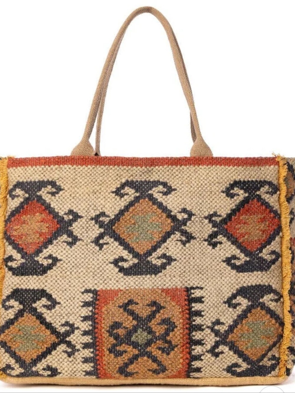 Myra Desert Loom Jute Weekender Bag - Picture 2 of 7